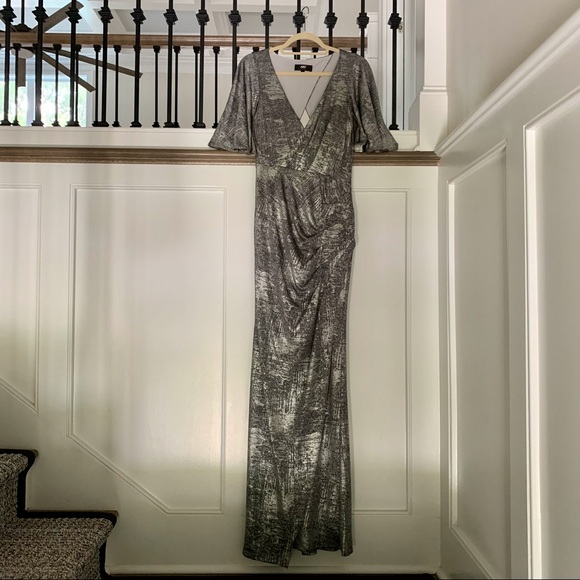 ABS Silver Metallic long Dress - Picture 1 of 5